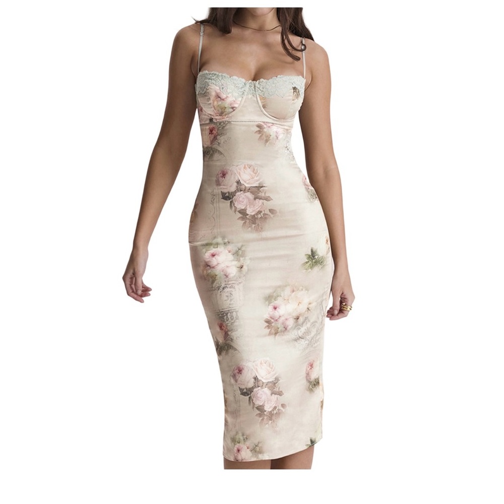 Floral/lace bustier dress